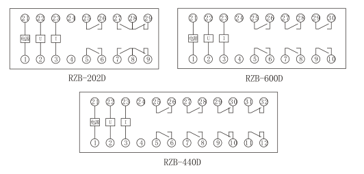  RZB-D导轨式防跳继电器 内部接线图