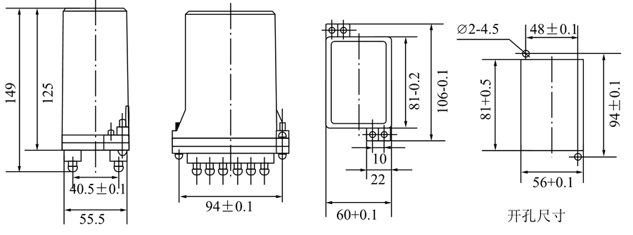 DZJ-11外形尺寸及开孔尺寸图