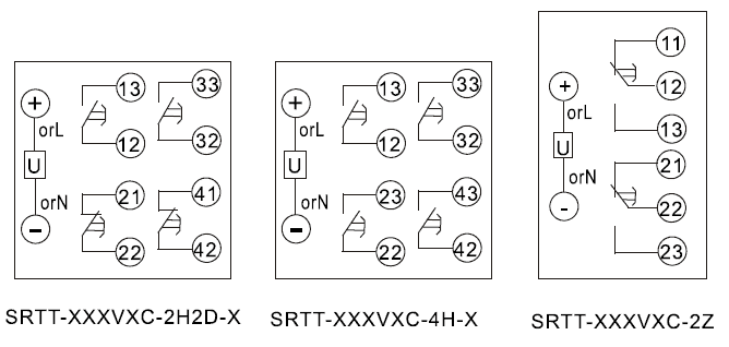 SRTT-220VDC-4H-A内部接线图