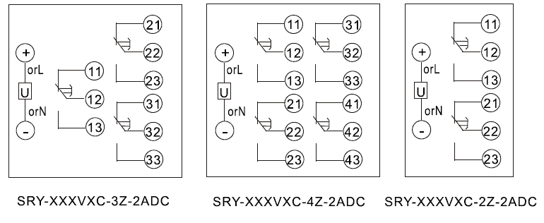 SRY-220VDC-4Z-2ADC内部接线图
