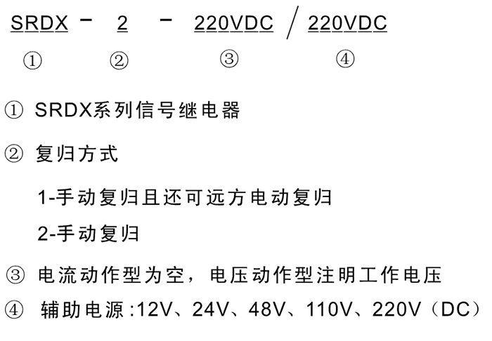 SRDX-1-220VDC/12VDC型号及其含义
